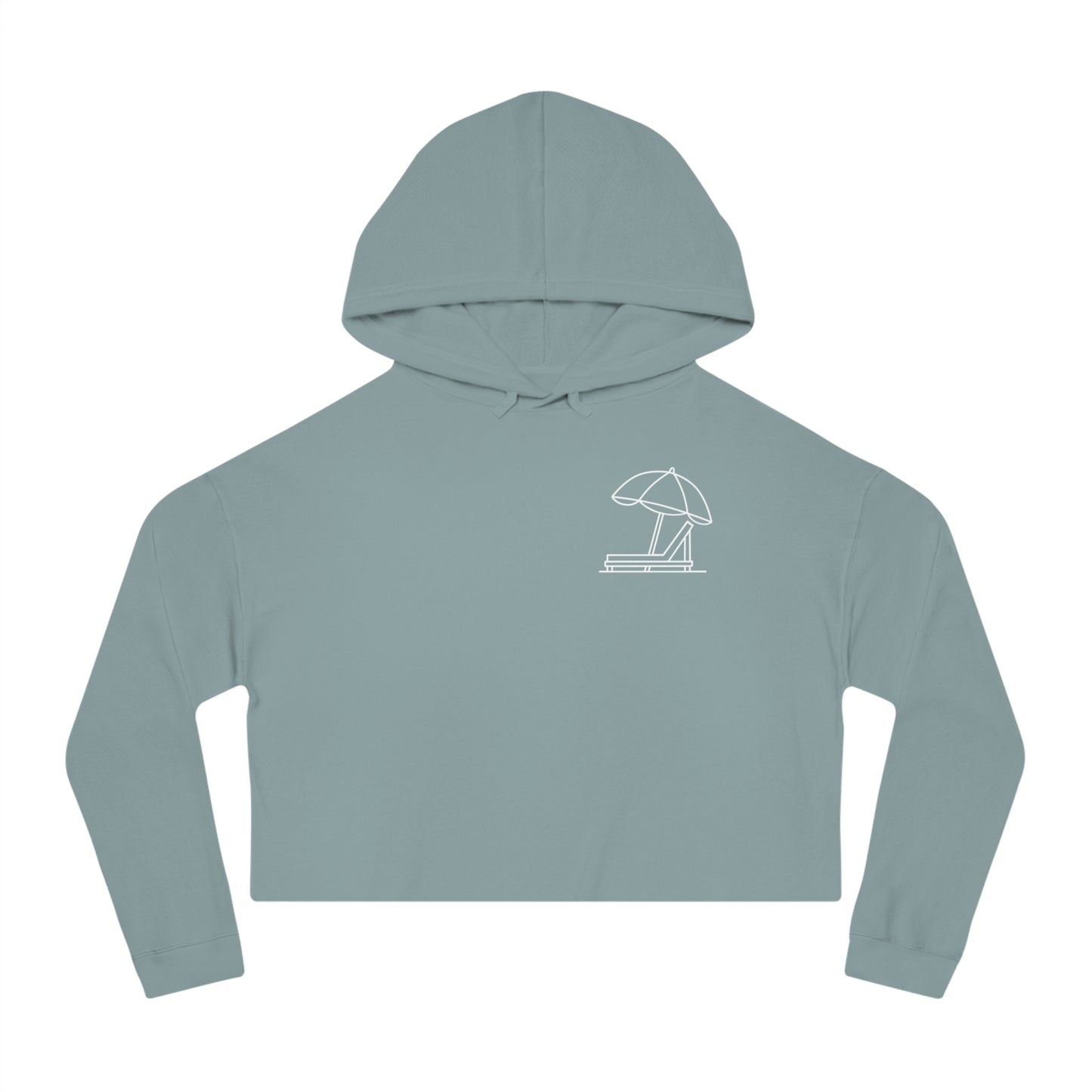 Beach Club - Cropped Hoodie (White Logo)