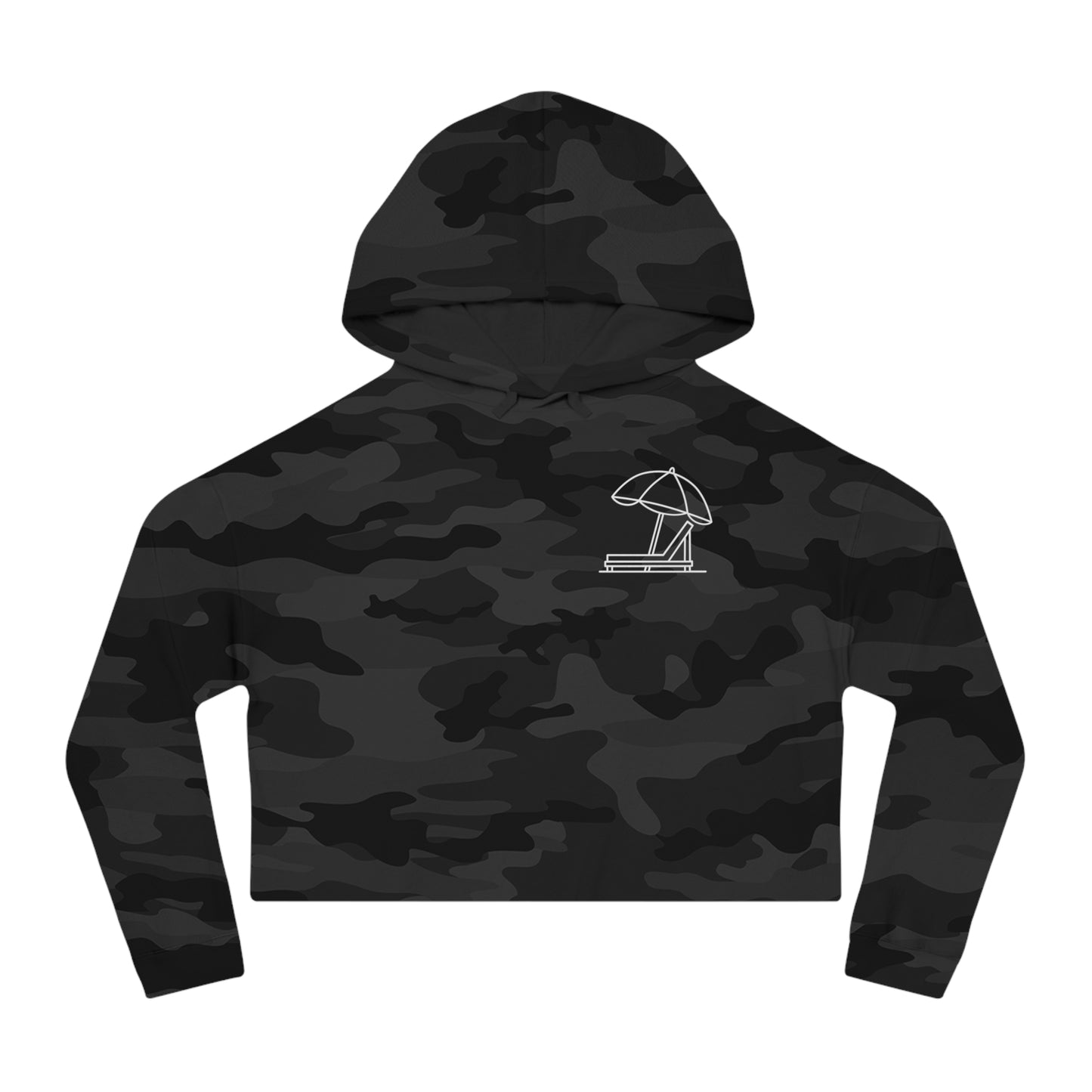 Beach Club - Cropped Hoodie (White Logo)
