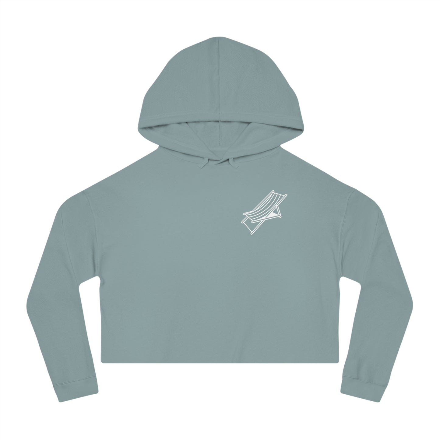Beach Chair - Cropped Hoodie (White Logo)
