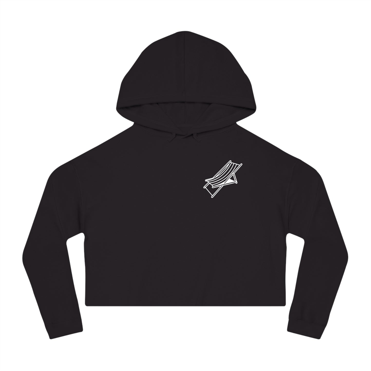 Beach Chair - Cropped Hoodie (White Logo)