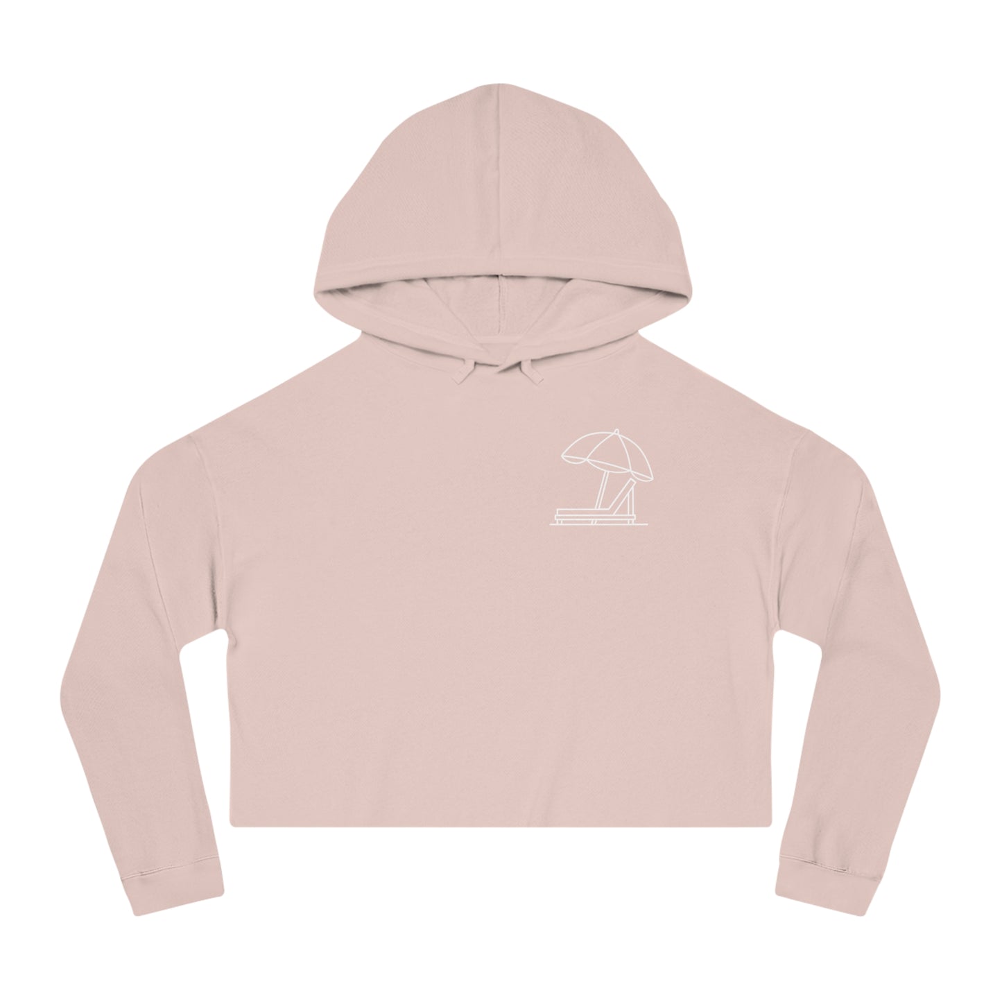 Beach Club - Cropped Hoodie (White Logo)