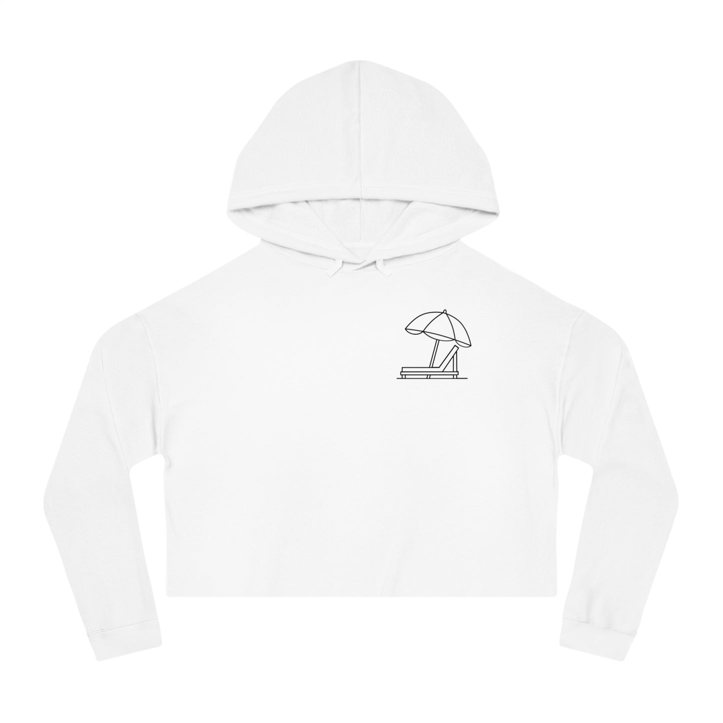 Beach Club - Cropped Hoodie (Black Logo)