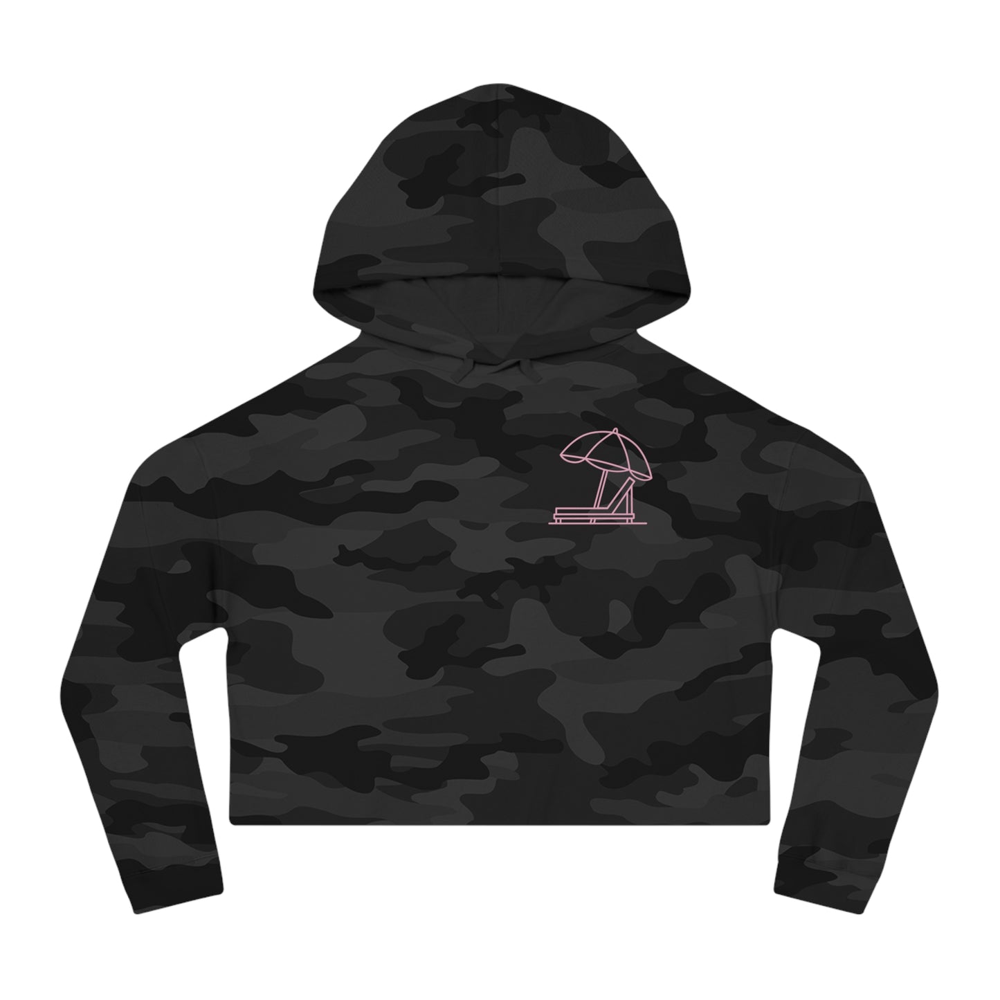 Beach Club - Cropped Hoodie (Pink Logo)