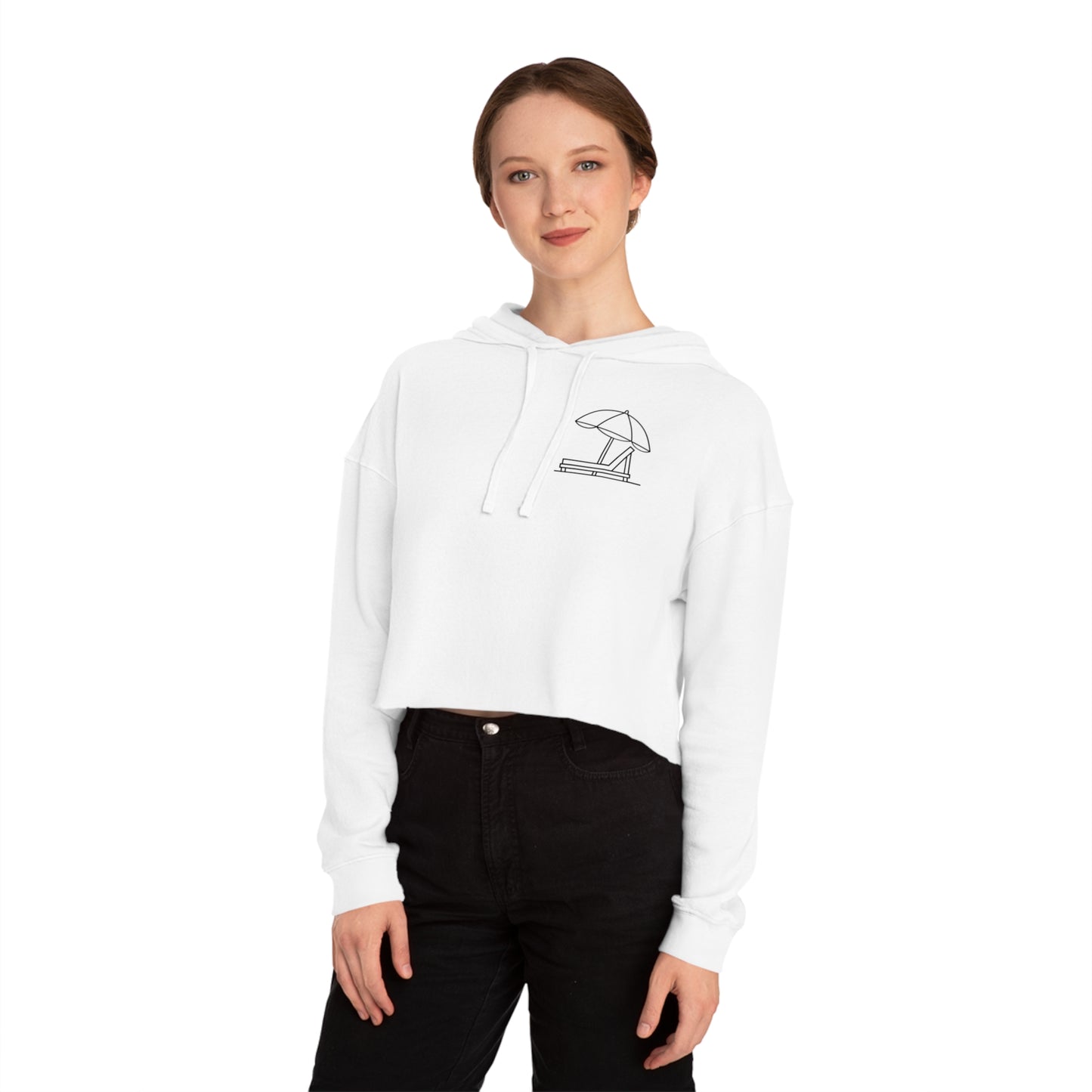 Beach Club - Cropped Hoodie (Black Logo)