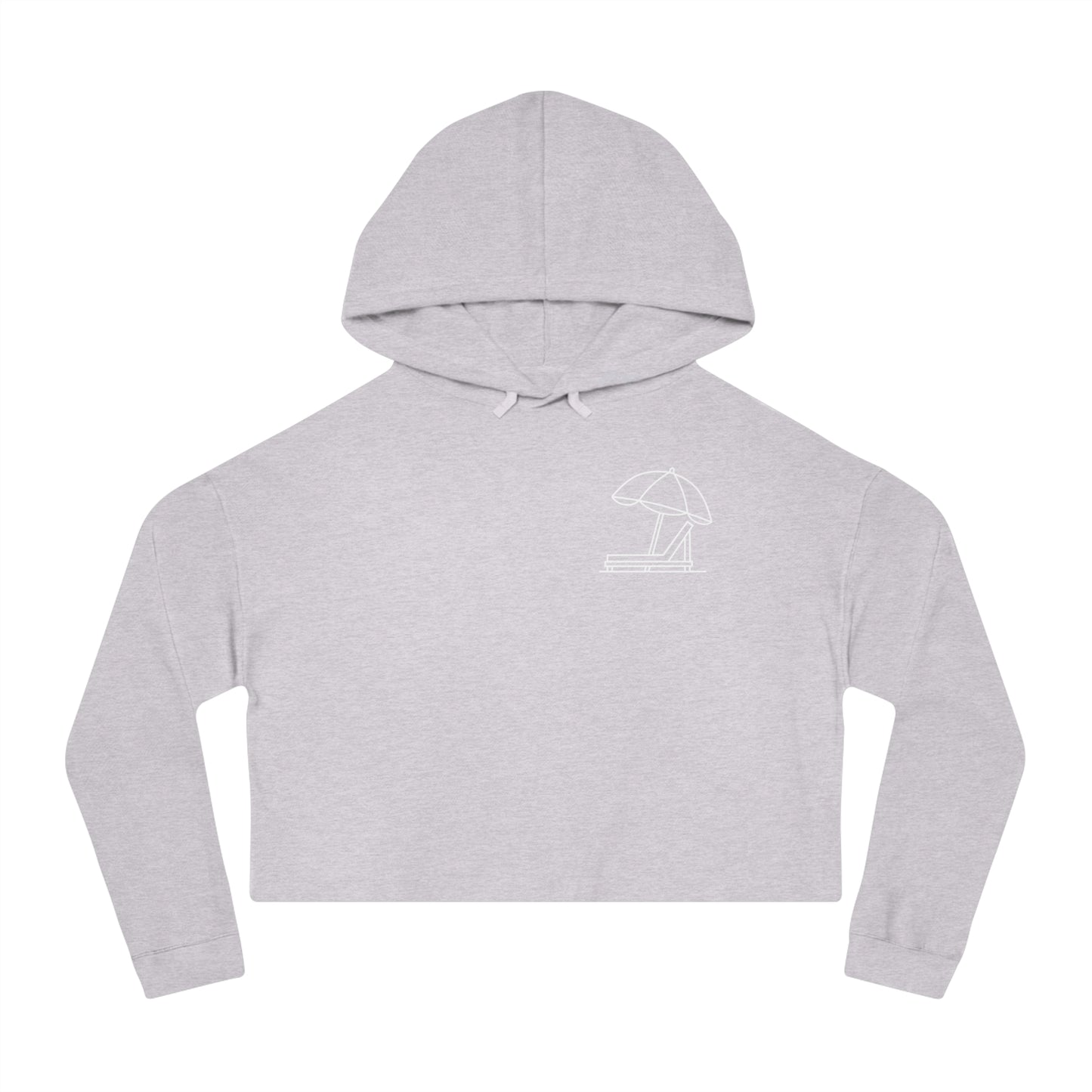 Beach Club - Cropped Hoodie (White Logo)