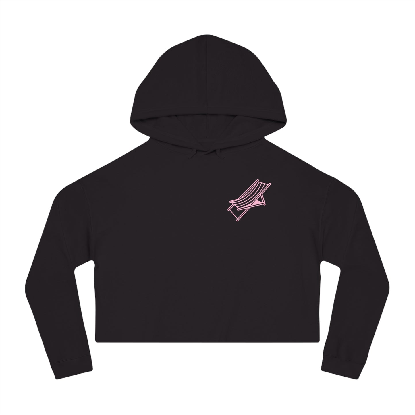 Beach Chair - Cropped Hoodie (Pink Logo)
