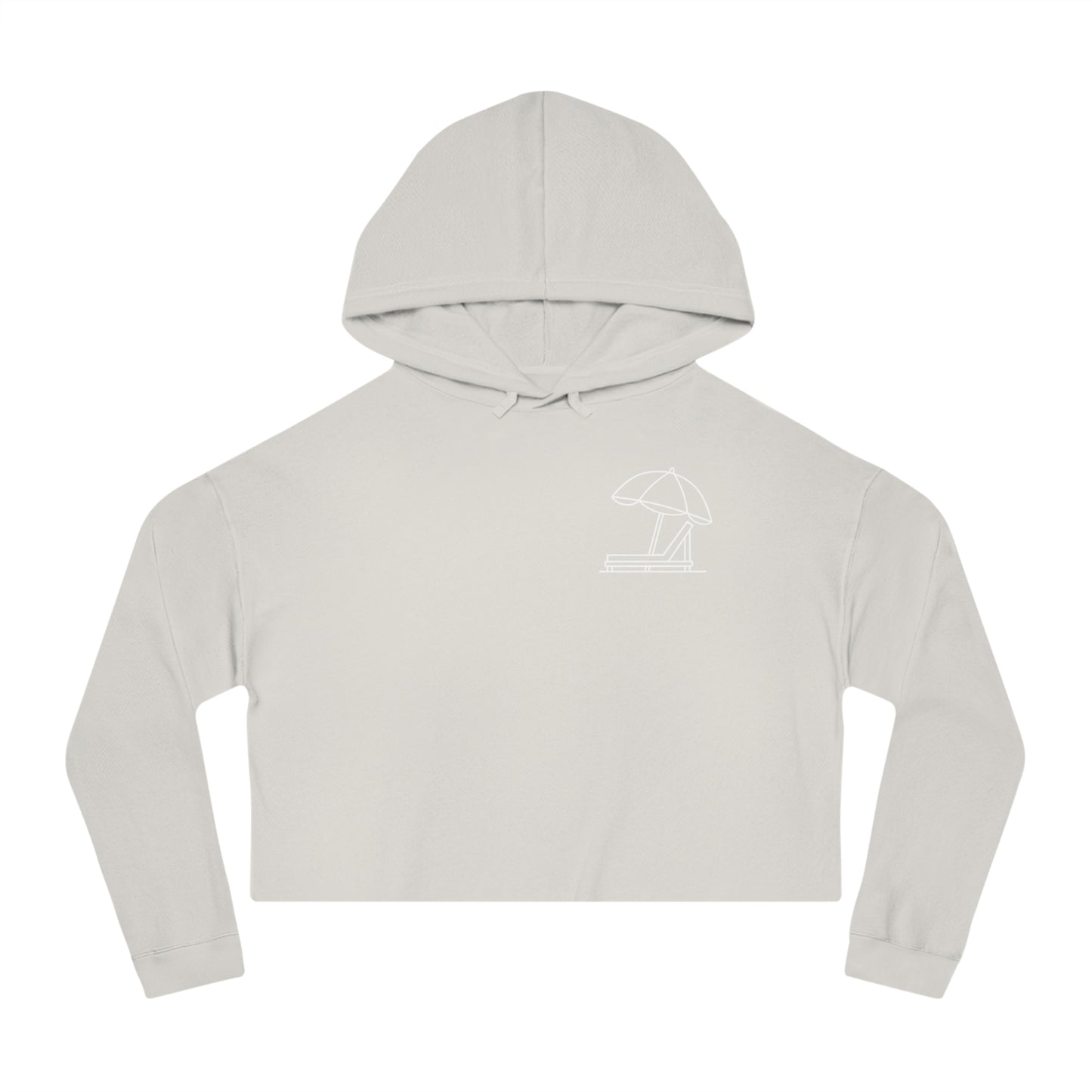 Beach Club - Cropped Hoodie (White Logo)