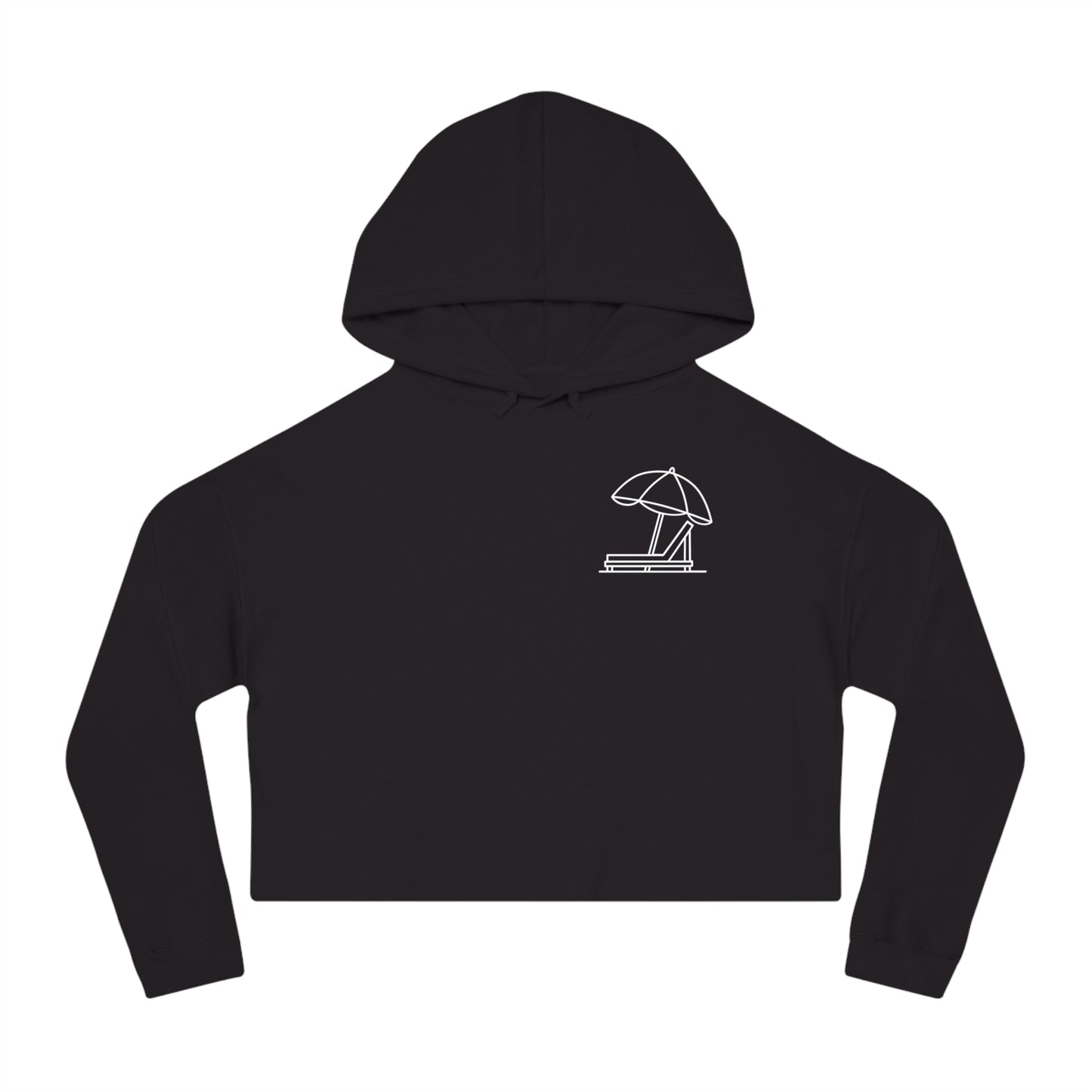 Beach Club - Cropped Hoodie (White Logo)