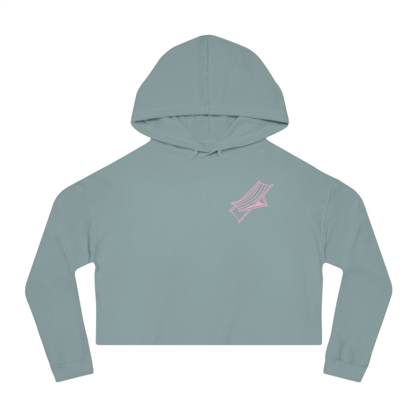 Beach Chair - Cropped Hoodie (Pink Logo)