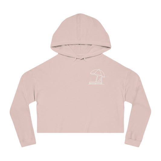 Beach Club - Cropped Hoodie (White Logo)