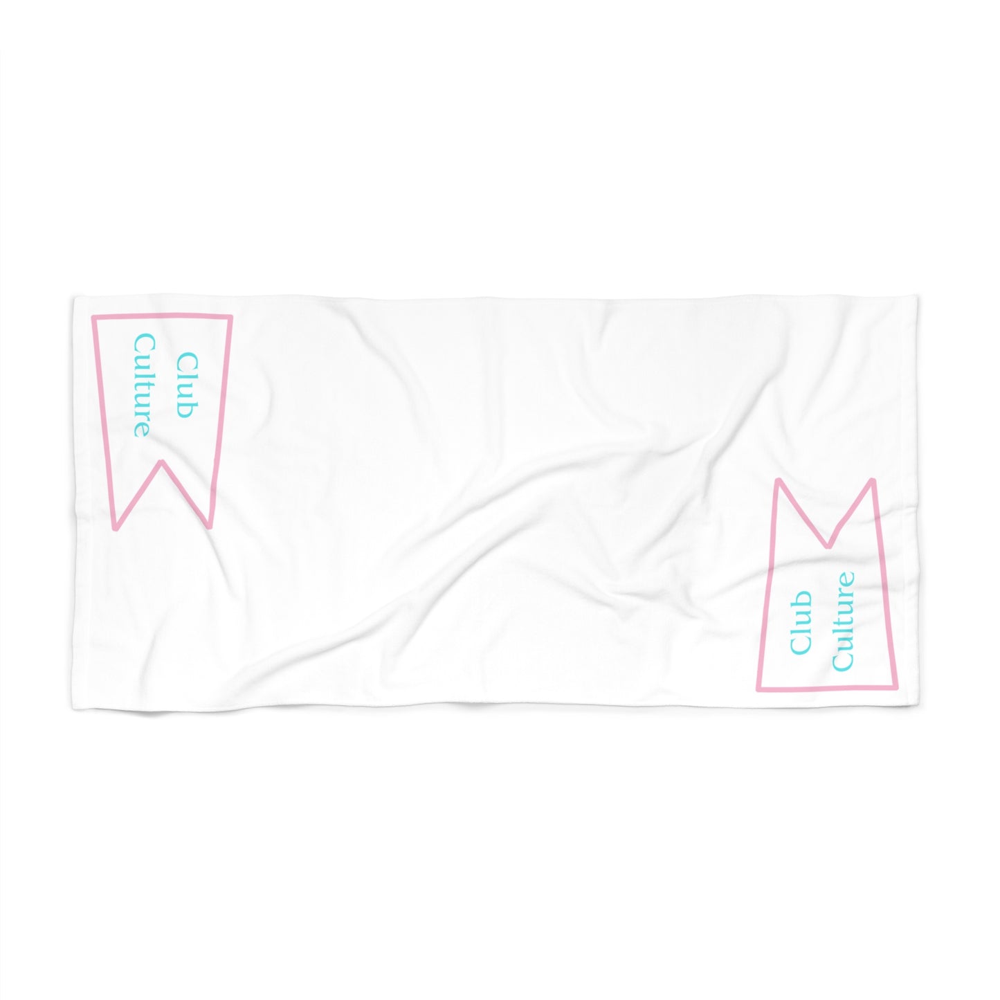 Beach Towel - Yacht Flag (Pink on Blue)