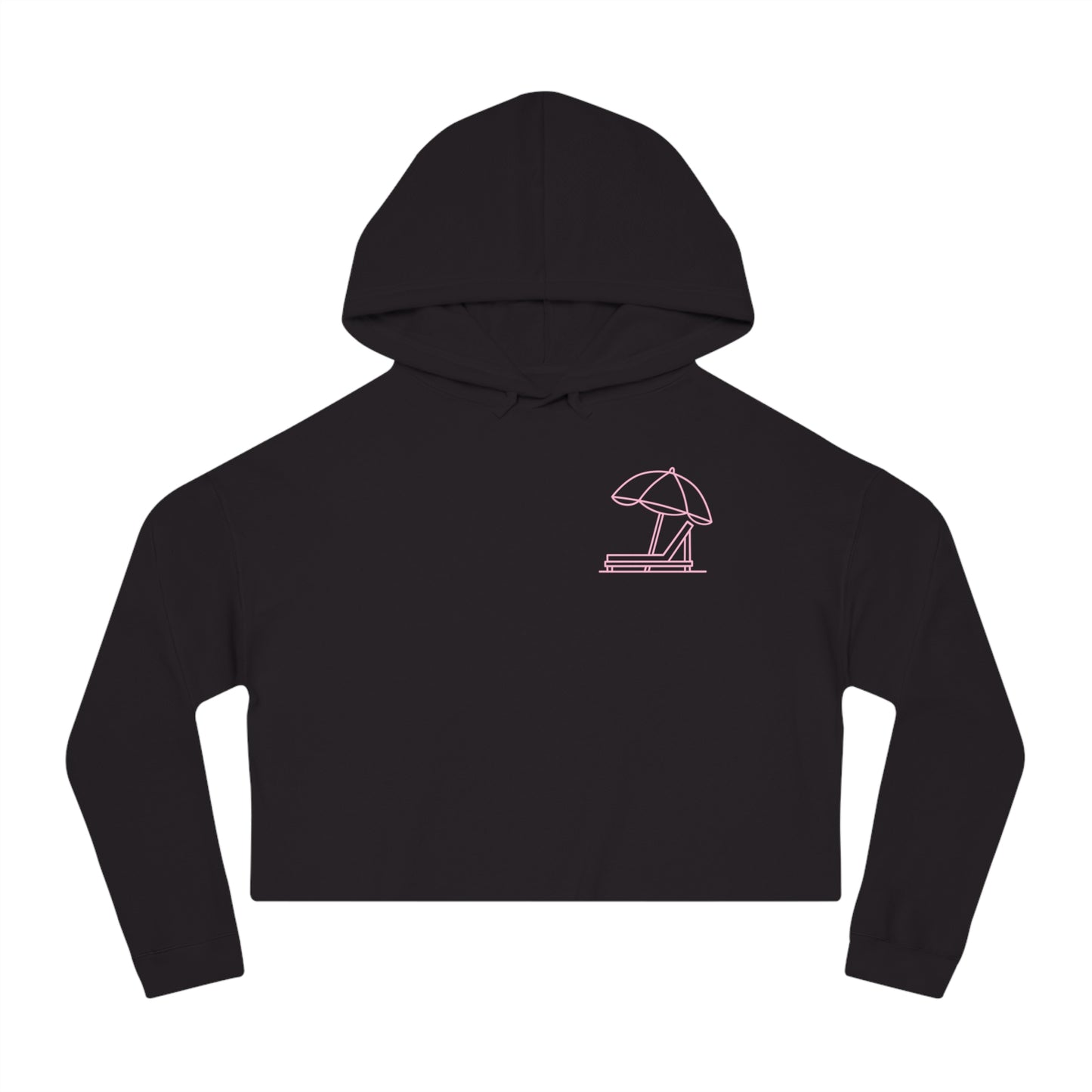 Beach Club - Cropped Hoodie (Pink Logo)