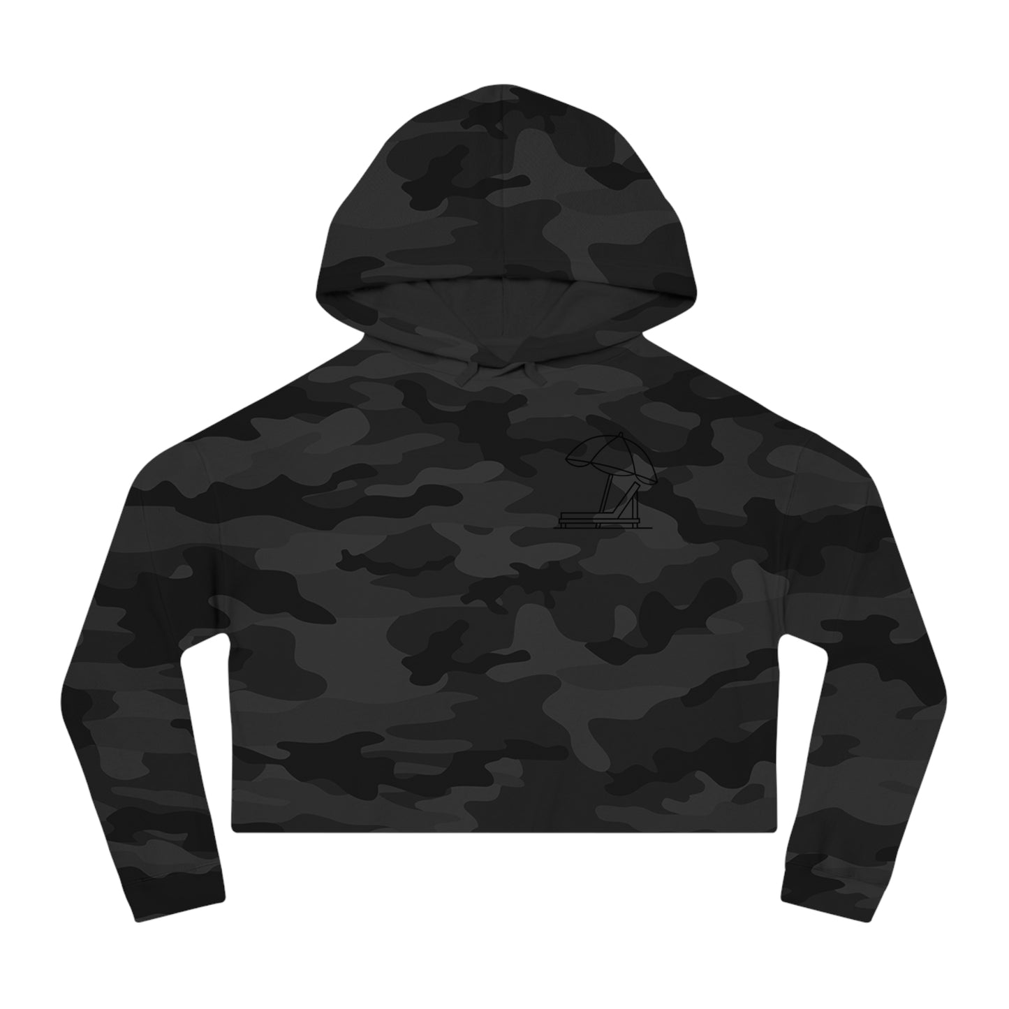 Beach Club - Cropped Hoodie (Black Logo)