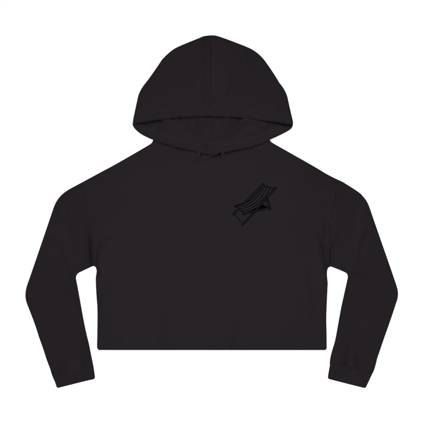 Beach Chair - Cropped Hoodie (Black Logo)